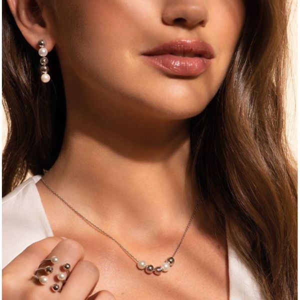 MISAKI Tenderly With Whitew Handmade Glass Pearls Auskarai