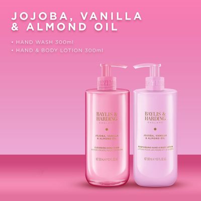 BAYLIS & HARDING Jojoba, Vanilla & Almond Oil Luxury Hand Care Gift Set Rinkinys rankoms