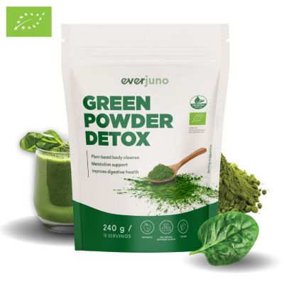 EVERJUNO Green Powder Detox Supermaisto mišinys