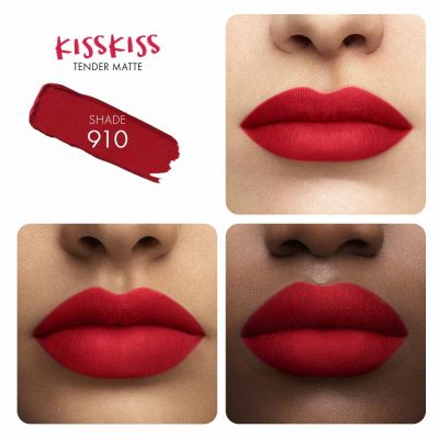 GUERLAIN KissKiss Tender Matte 16 valandų išliekantys , stipriai pigmentuoti, aksominiai matiniai lūpų dažai