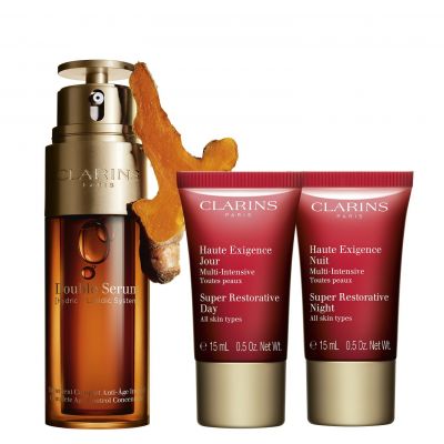 CLARINS Double Serum & Super Restorative Veido odos priežiūros rinkinys