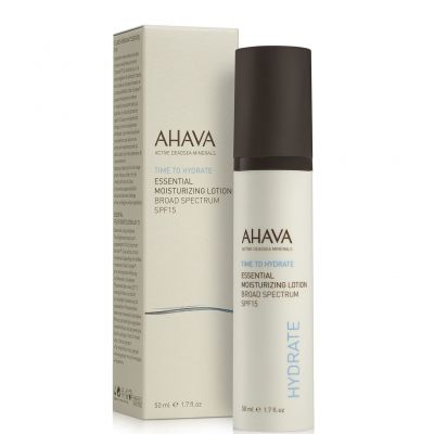 AHAVA Time to Hydrate Essential Moisturizing Lotion SPF15 Drėkinamasis veido losjonas normaliai sausai odai