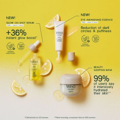 SHISEIDO Waso Yuzu-C Glow-On Shot Veido serumas