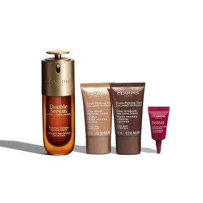 CLARINS DOUBLE SERUM & EXTRA-FIRMING SET Veido odos priežiūros rinkinys