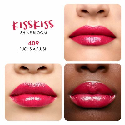 GUERLAIN KissKiss Shine Bloom Žvilgūs lūpų dažai, pagaminti iš 95% natūralios kilmės ingredientų 