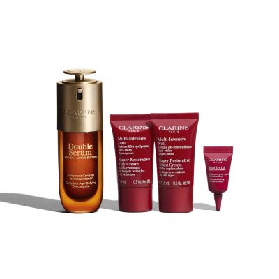 CLARINS DOUBLE SERUM & SUPER RESTORATIVE Veido odos priežiūros rinkinys