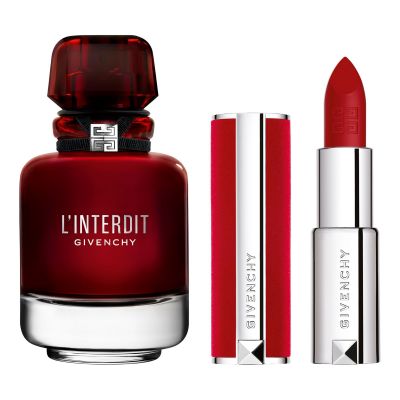 GIVENCHY L'interdit Rouge EDP, Le Rouge Deep Velvet 37 Lipstick Rinkinys moterims