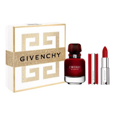 GIVENCHY L'interdit Rouge EDP, Le Rouge Deep Velvet 37 Lipstick Rinkinys moterims