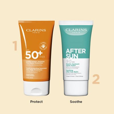 CLARINS Youth-protecting Sunscreen SPF50+ Apsauginis kremas nuo saulės