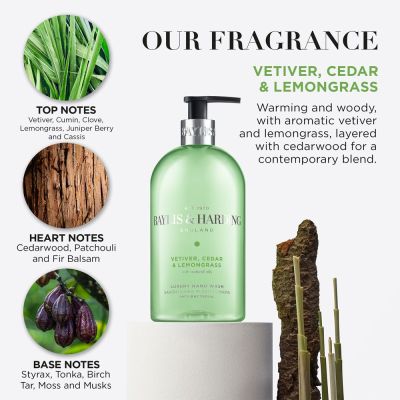 BAYLIS & HARDING VETIVER, CEDAR & LEMONGRASS ANTI-BACTERIAL Kvapusis muilas