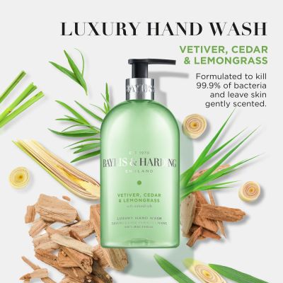 BAYLIS & HARDING VETIVER, CEDAR & LEMONGRASS ANTI-BACTERIAL Kvapusis muilas